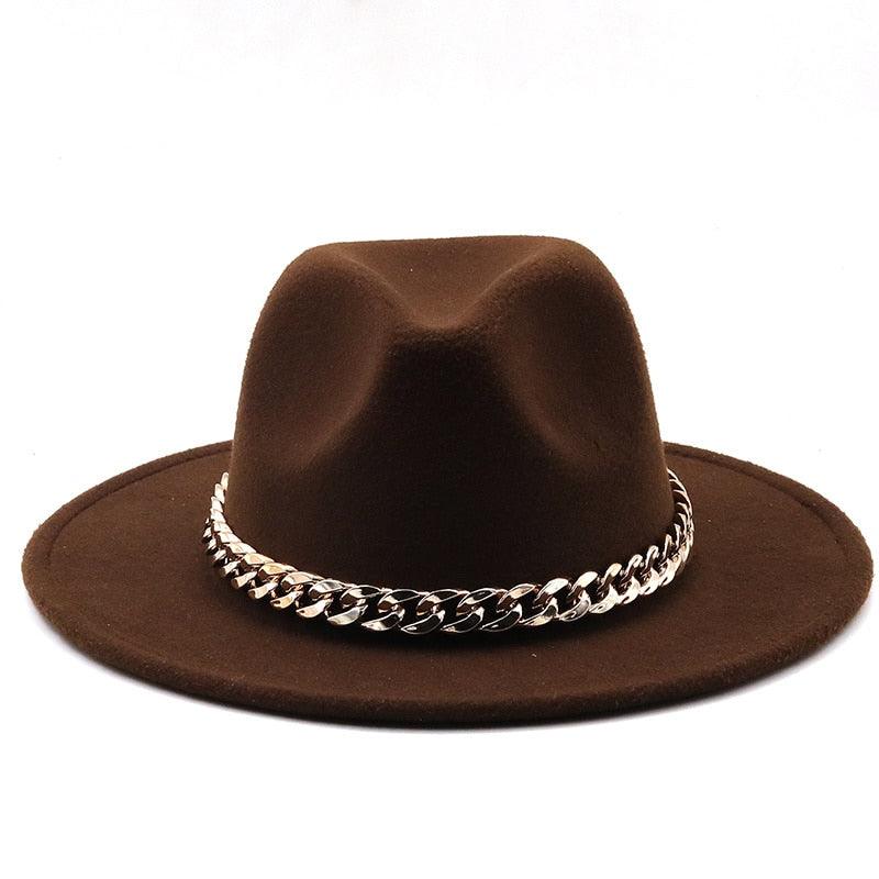Elegant Green Fedora Hats Women Men Fedora Hats Wide Brim Fedora Hat Summer Chain Band Jazz Hats Winter Autumn Gentleman Outdoor Hat Stevvex