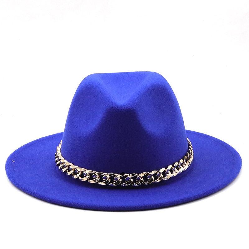 Elegant Green Fedora Hats Women Men Fedora Hats Wide Brim Fedora Hat Summer Chain Band Jazz Hats Winter Autumn Gentleman Outdoor Hat Stevvex