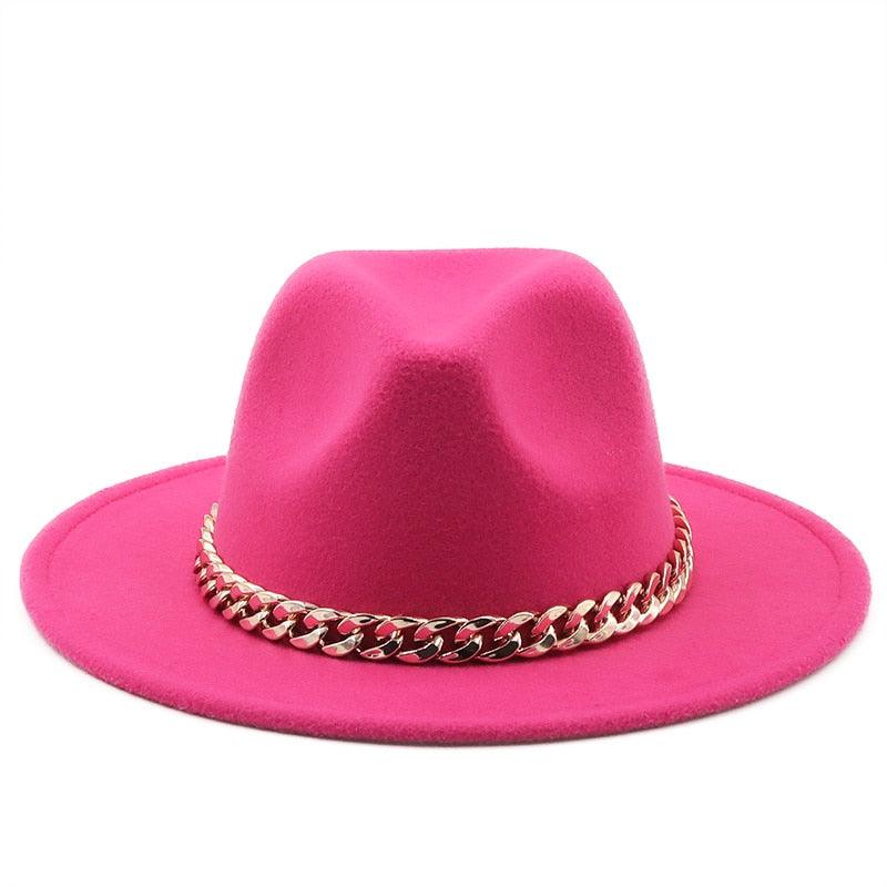 Elegant Green Fedora Hats Women Men Fedora Hats Wide Brim Fedora Hat Summer Chain Band Jazz Hats Winter Autumn Gentleman Outdoor Hat Stevvex