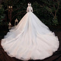 Elegant Lace Bridal Temperament Trailing Long Sleeves