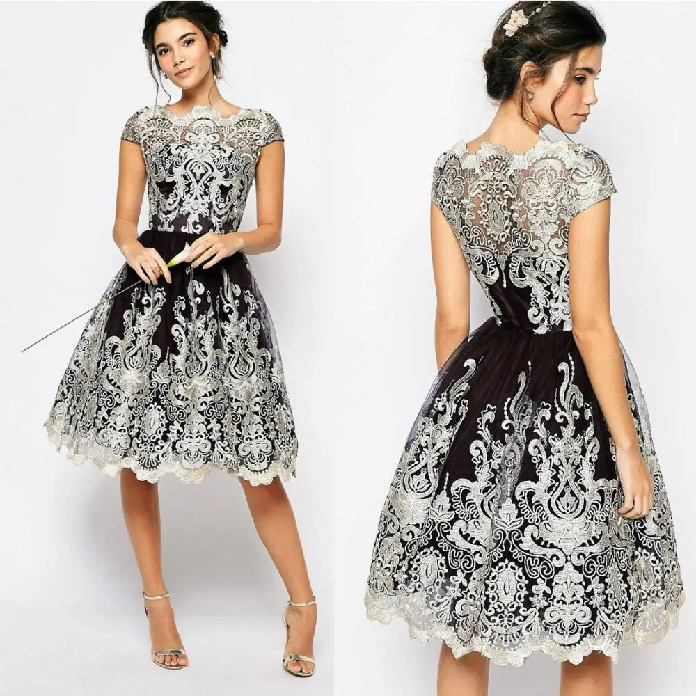 Elegant Lace Retro Mesh Dress