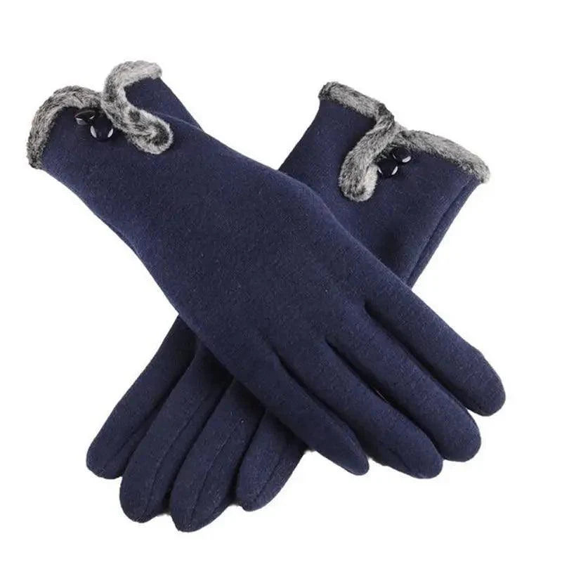 Elegant Red Autumn Full Finger Warm Women Gloves Classic Soft Comfortable Winter One Size Gloves For Women