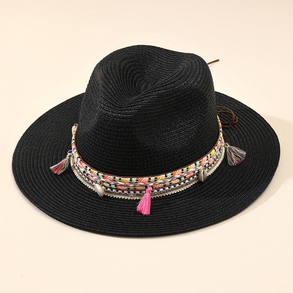 Elegant Tassel Beach Hats For Women Women's Bucket Sun Hat Max Sun Protection Holiday Hats Ladies Sun Hat Summer Straw Hats UV Protection Foldable Travel One Size Hat Modern Summer Fedoras For Party Stevvex