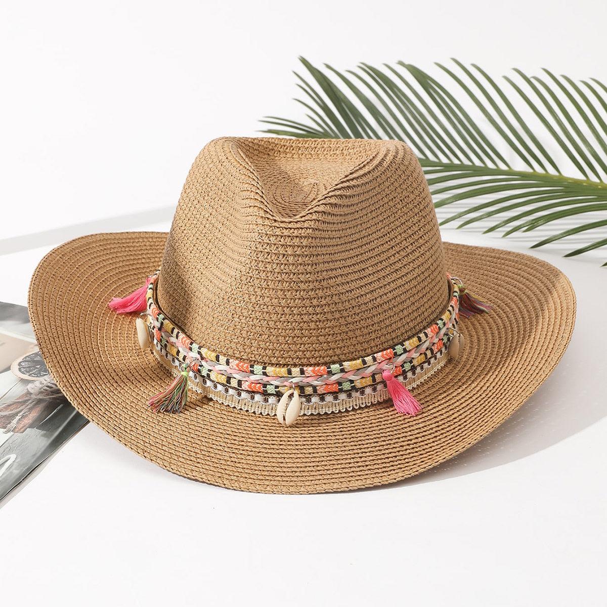Elegant Tassel Beach Hats For Women Women's Bucket Sun Hat Max Sun Protection Holiday Hats Ladies Sun Hat Summer Straw Hats UV Protection Foldable Travel One Size Hat Modern Summer Fedoras For Party Stevvex
