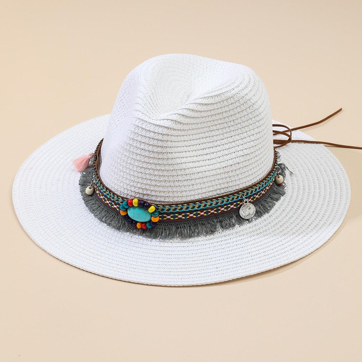 Elegant Tassel Beach Hats For Women Women's Bucket Sun Hat Max Sun Protection Holiday Hats Ladies Sun Hat Summer Straw Hats UV Protection Foldable Travel One Size Hat Modern Summer Fedoras For Party Stevvex