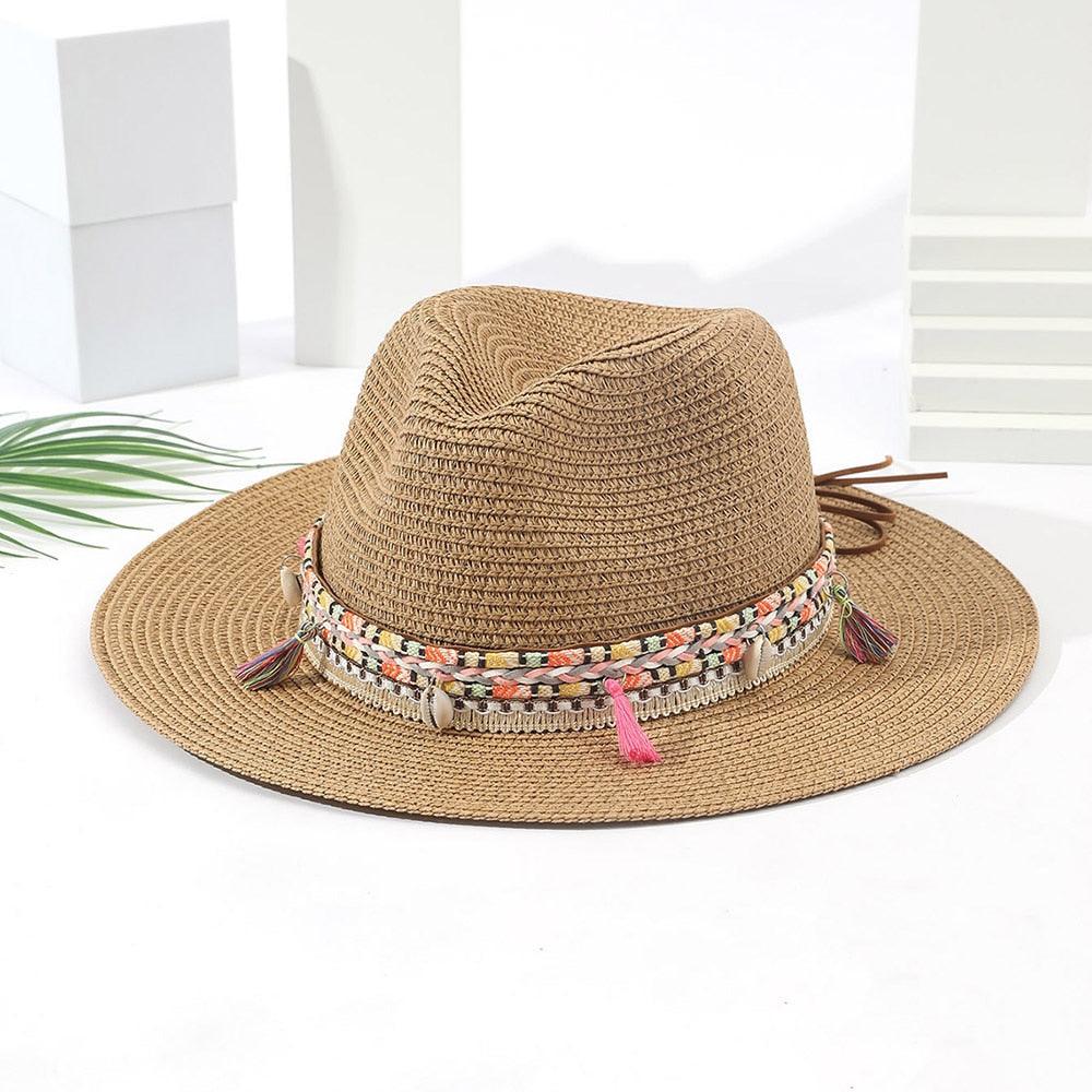 Elegant Tassel Beach Hats For Women Women's Bucket Sun Hat Max Sun Protection Holiday Hats Ladies Sun Hat Summer Straw Hats UV Protection Foldable Travel One Size Hat Modern Summer Fedoras For Party Stevvex