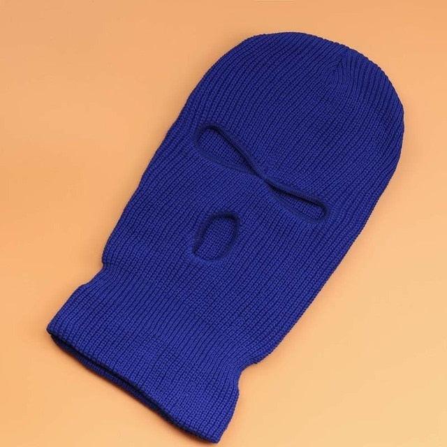 Embroidery Three-hole Balaclava Knit Hat Army Tactical CS Winter Ski Riding Mask Beanie Prom Party Mask Warm Mask Three 3 Hole Balaclava Knit Hat Ski Mask 3-Hole Knit Hat Full Face Cover Balaclava Hats Funny Party Embroidery Beanies Caps Stevvex