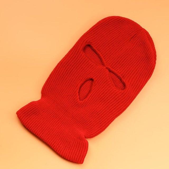 Embroidery Three-hole Balaclava Knit Hat Army Tactical CS Winter Ski Riding Mask Beanie Prom Party Mask Warm Mask Three 3 Hole Balaclava Knit Hat Ski Mask 3-Hole Knit Hat Full Face Cover Balaclava Hats Funny Party Embroidery Beanies Caps Stevvex