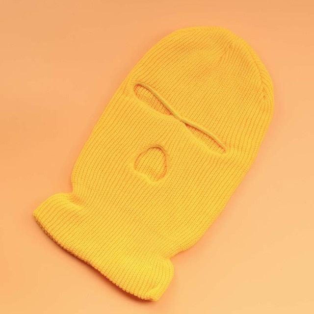 Embroidery Three-hole Balaclava Knit Hat Army Tactical CS Winter Ski Riding Mask Beanie Prom Party Mask Warm Mask Three 3 Hole Balaclava Knit Hat Ski Mask 3-Hole Knit Hat Full Face Cover Balaclava Hats Funny Party Embroidery Beanies Caps Stevvex