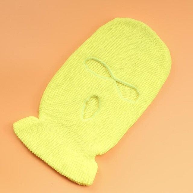 Embroidery Three-hole Balaclava Knit Hat Army Tactical CS Winter Ski Riding Mask Beanie Prom Party Mask Warm Mask Three 3 Hole Balaclava Knit Hat Ski Mask 3-Hole Knit Hat Full Face Cover Balaclava Hats Funny Party Embroidery Beanies Caps Stevvex