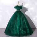 Emerald Green Tulle Evening Dress Banquet Temperament