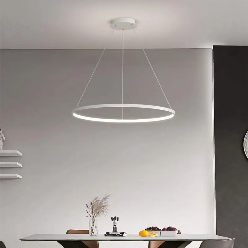 LED Chandelier Dimmable Pendant Light for Kitchen Living Room, Surface Mounted Minimalist Home Lighti American Smart