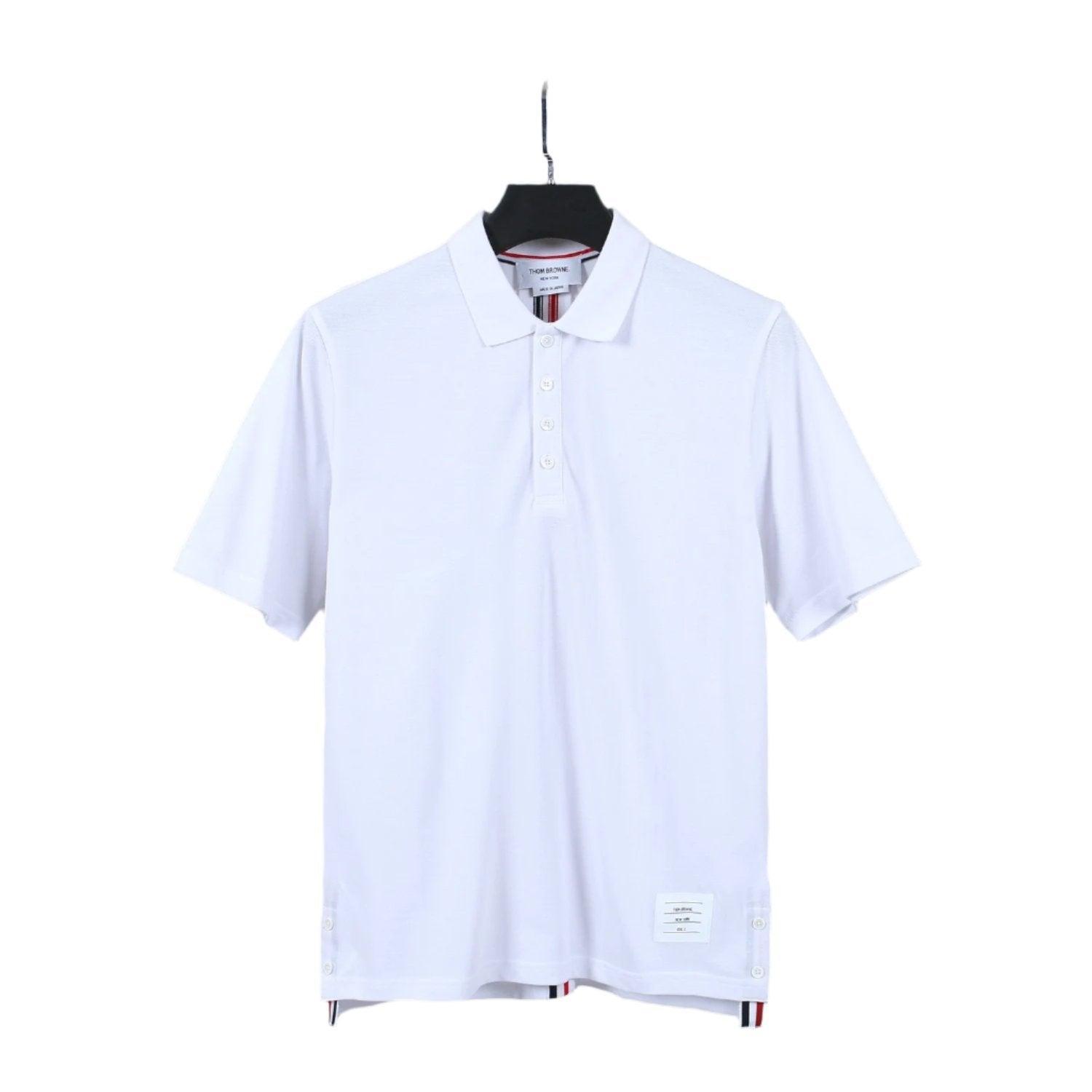 Thom Browne White T-Shirt with Collar Banlieue91