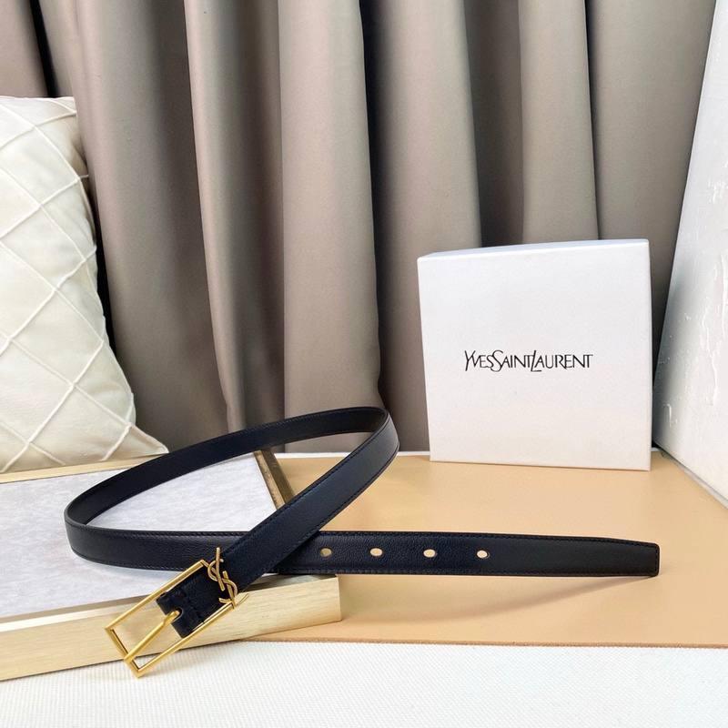 Saint Laurent Classic Monogram Square Buckle Belt Embossed Leather Banlieue91