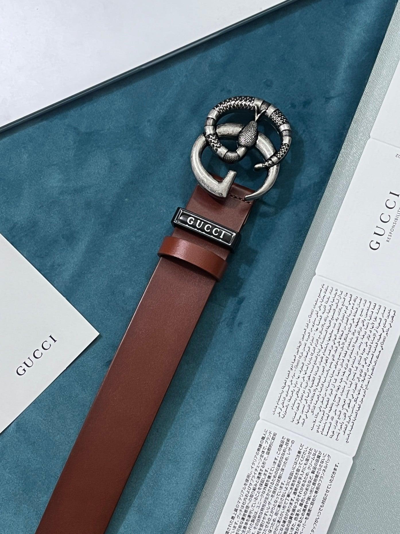 GUCCI Embellished coated-canvas and leather belt 'Brown' Banlieue91