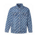 Balenciaga Logomania All Over Large Fit Jacket Blue Banlieue91