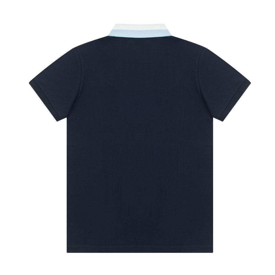 Burberry Blue T-Shirt With Collar Banlieue91