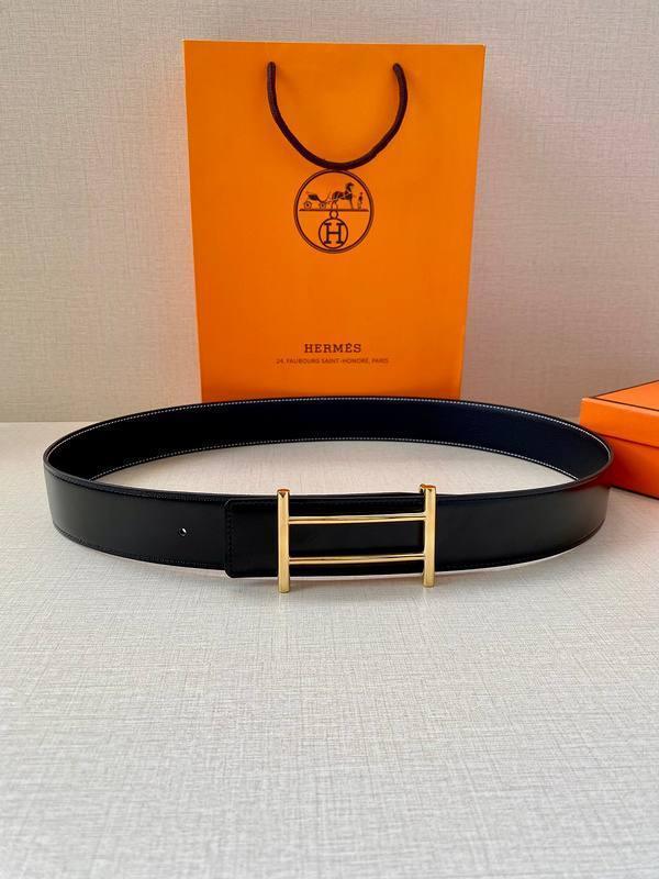 Hermes Men Gold Buckle Belt 'Black' Banlieue91