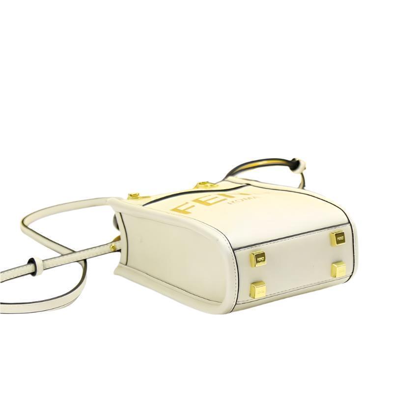 Fendi  Vitello King Plexiglass Logo Embossed Mini Fendi Sunshine Shopper Tote
