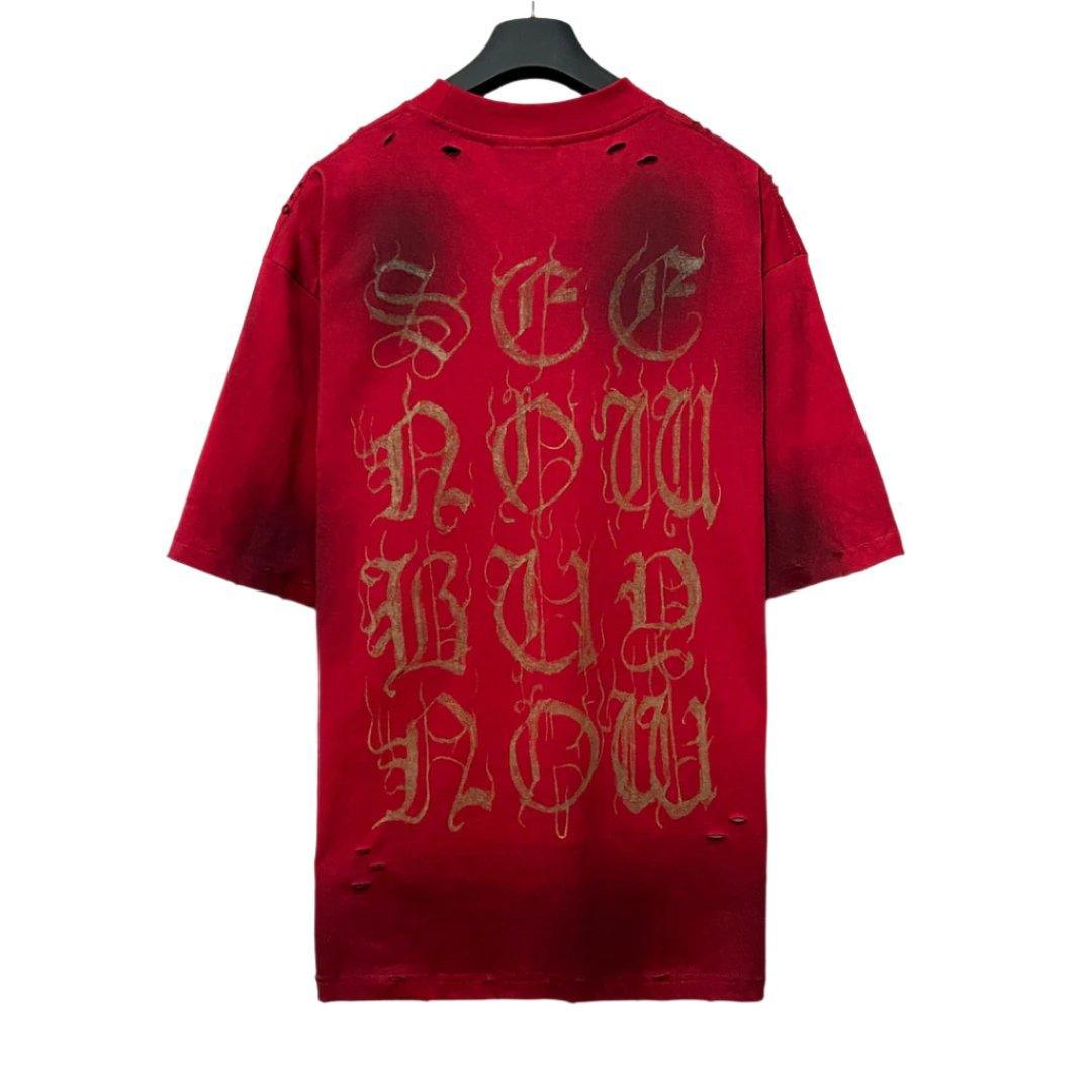 Balenciaga Red T-Shirt Without Collar Banlieue91