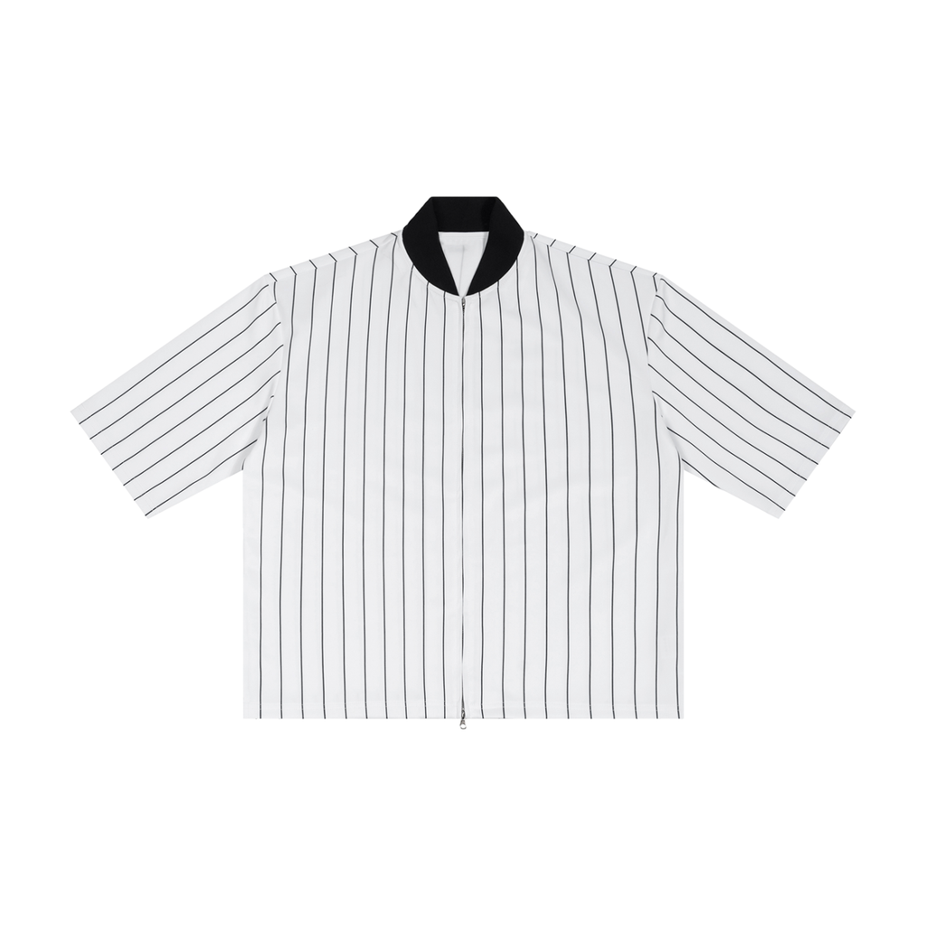 Unisex Striped Full-Zip Baseball Jersey