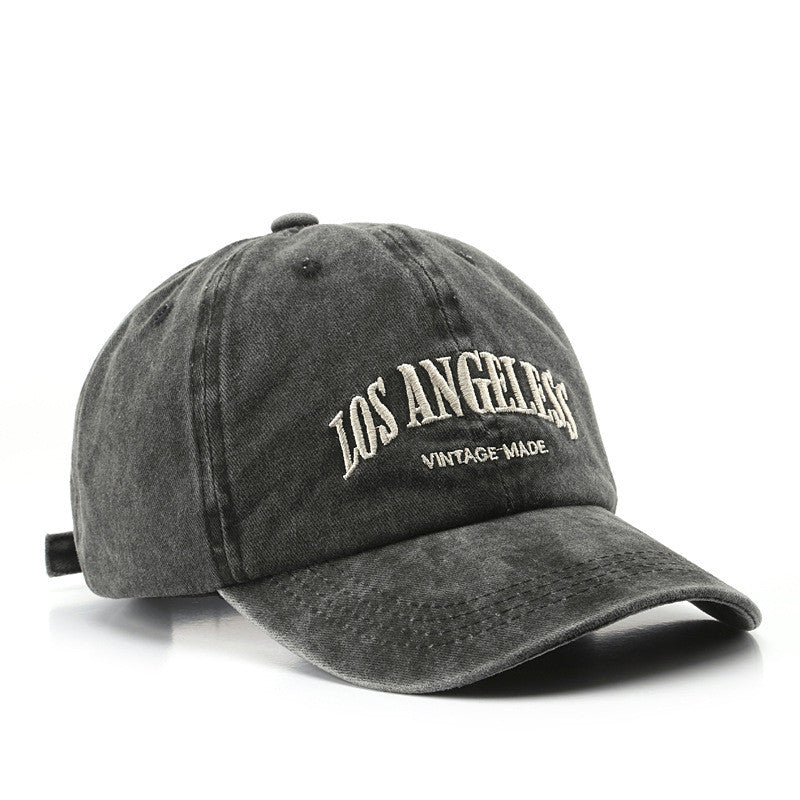 Distressed Satin Letter Embroidery Baseball Cap – Adjustable Unisex FitiqueFit