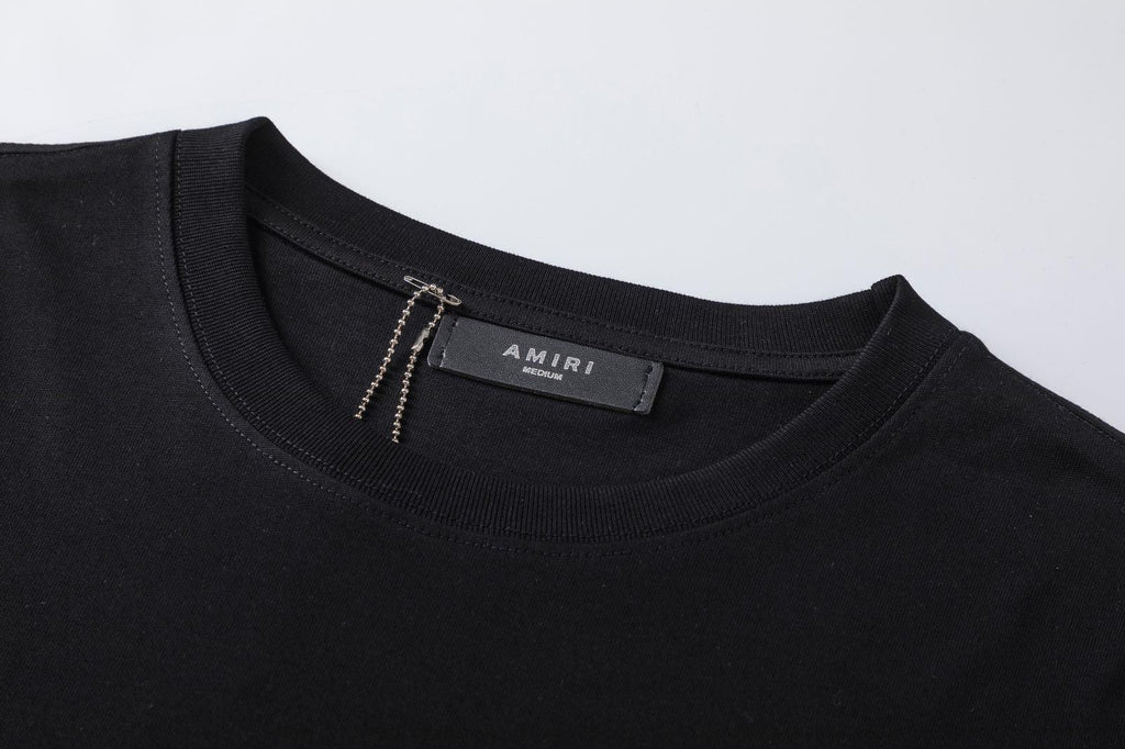 Amiri Black T-Shirt Without Collar Banlieue91