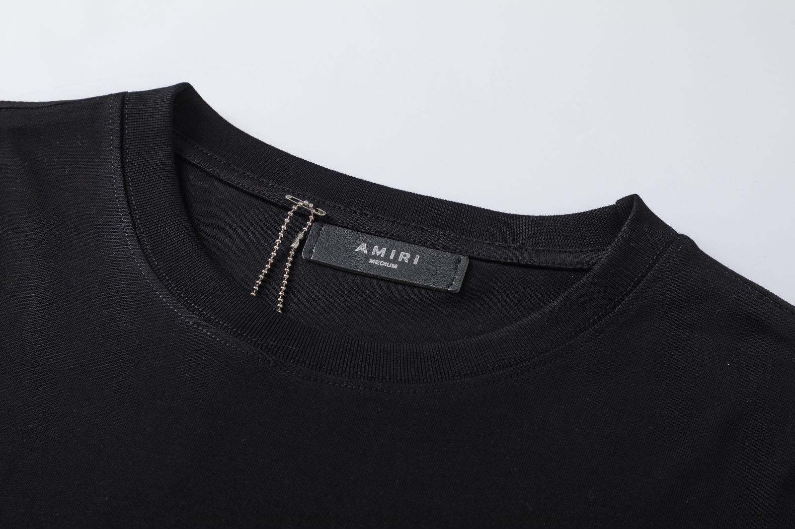 Amiri Black T-Shirt Without Collar Banlieue91