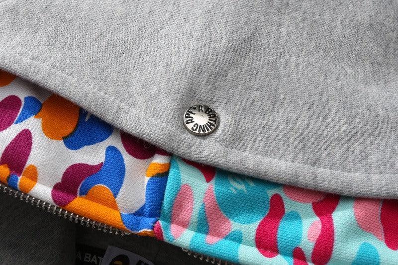 BAPE ABC CAMO SHARK WIDE FIT FULL ZIP DOUBLE A Bathing Ape - Grey Banlieue91