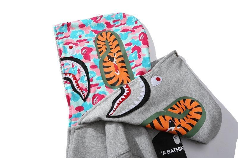 BAPE ABC CAMO SHARK WIDE FIT FULL ZIP DOUBLE A Bathing Ape - Grey Banlieue91
