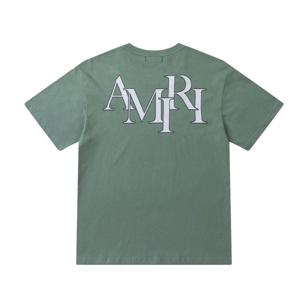 Amiri Green T-Shirt Without Collar Banlieue91