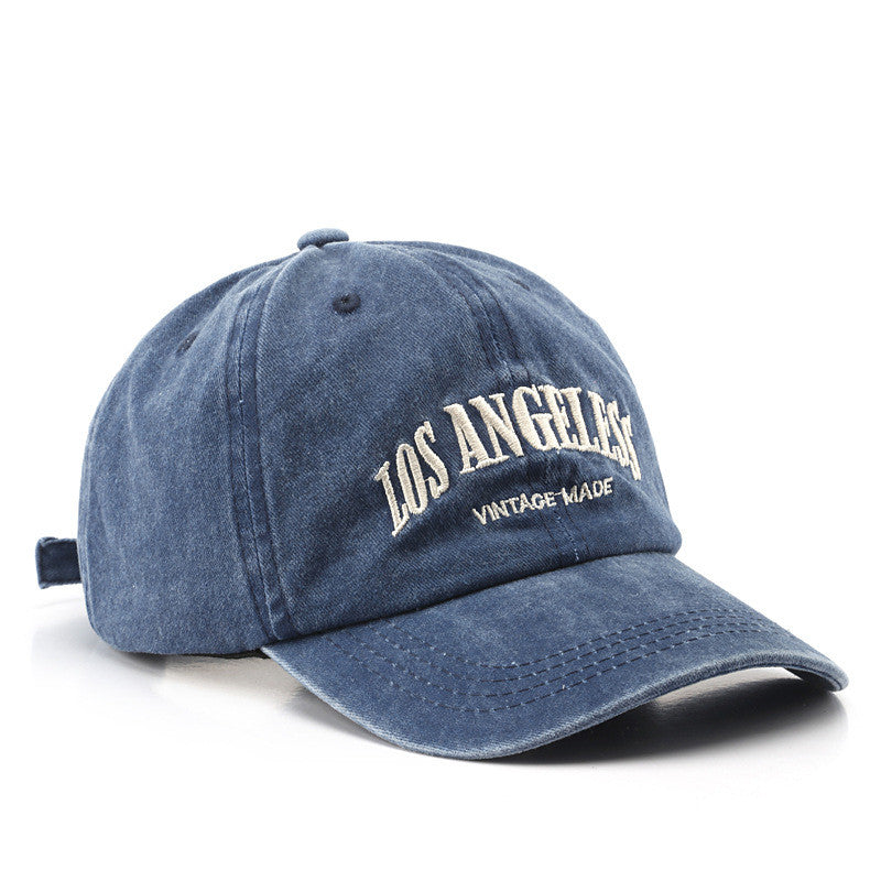 Distressed Satin Letter Embroidery Baseball Cap – Adjustable Unisex FitiqueFit