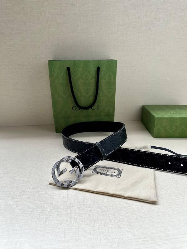 GUCCI Embellished coated-canvas and leather belt 'Black' Banlieue91