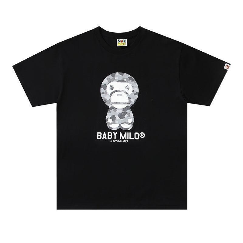 Bathing Ape Black Baby Milo T-Shirt without Collar Banlieue91