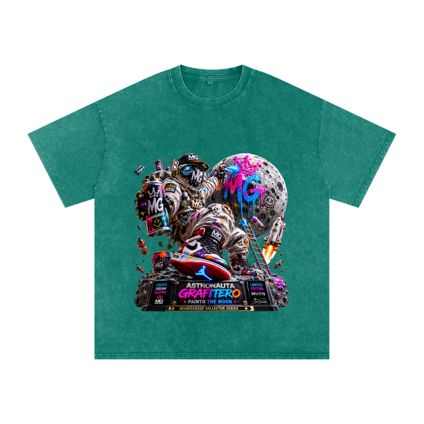 Snow Washed Oversized Cotton T-Shirt