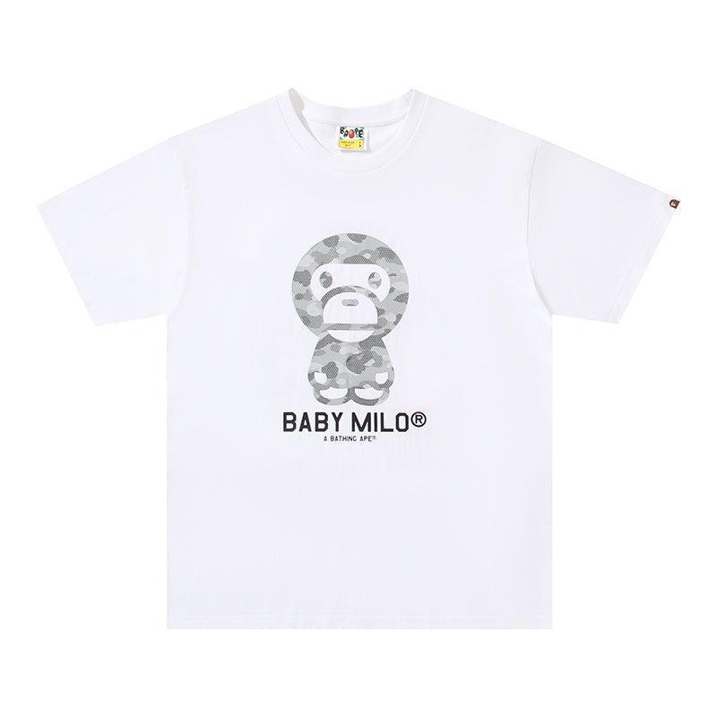 Bathing Ape White Baby Milo T-Shirt without Collar Banlieue91
