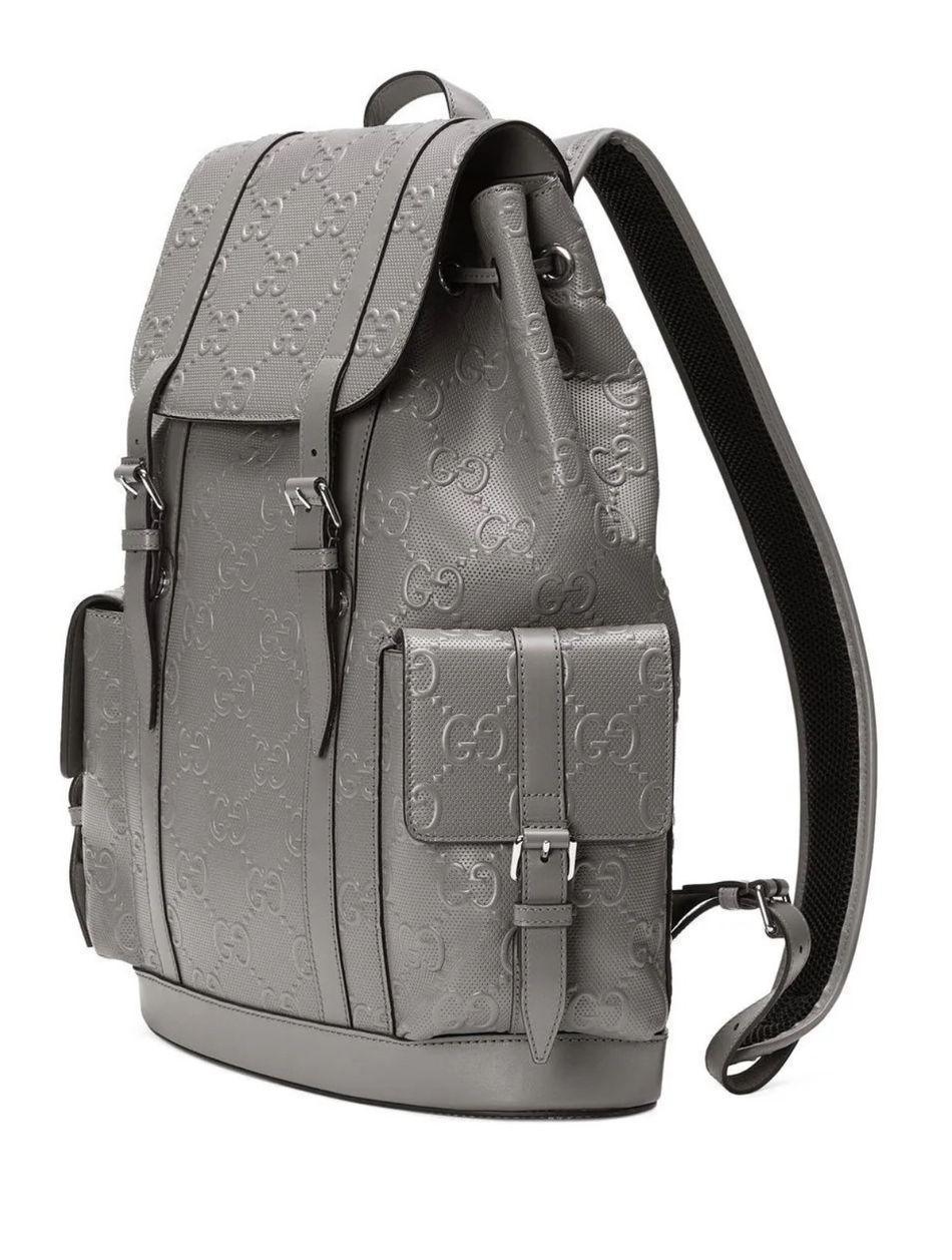 Gucci Calfskin GG Tennis Embossed Double Buckle Backpack Banlieue91
