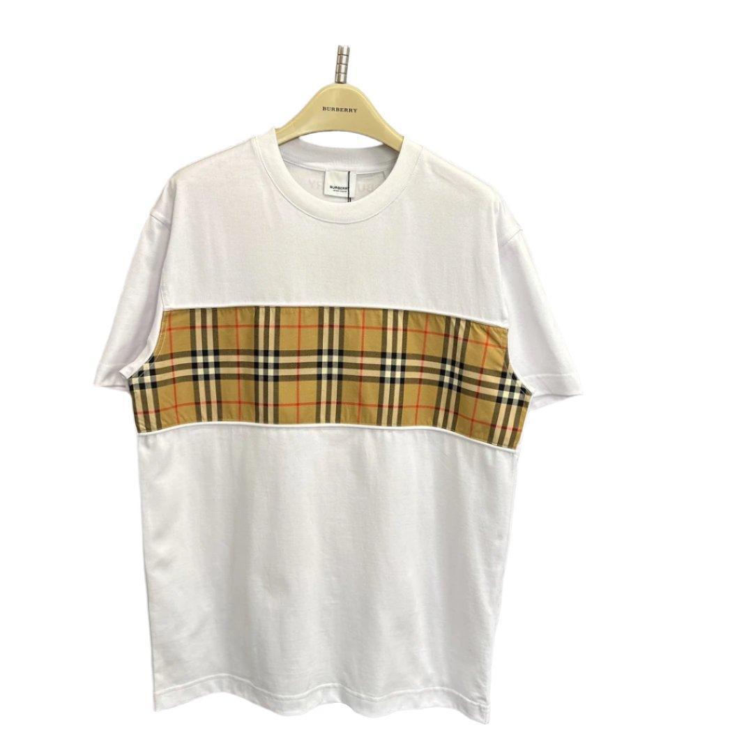 Burberry T-Shirt Without Collar 'White & Beige' Banlieue91