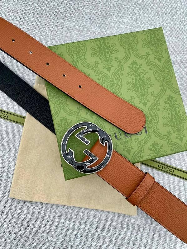 GUCCI Embellished coated-canvas and leather belt 'Brown' Banlieue91