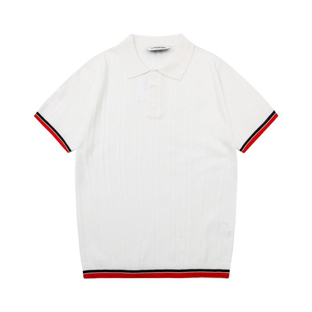 Thom Browne White T-Shirt with Collar Banlieue91