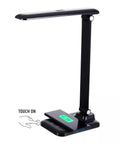 Brilli 15"H Bright-Clean Antimicrobial LED Desk Lamp Matte Black Finish with Wireless Charging LampsUSA