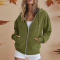 Women’s Zip Up Crop Sweatshirt – Fleece Lined Casual Hoodie FitiqueFit