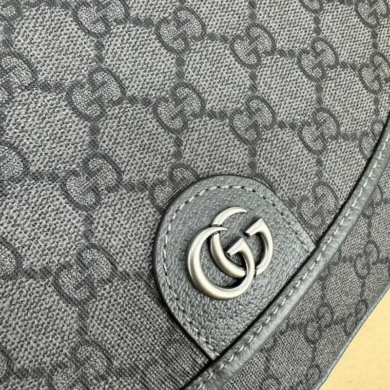 Gucci GG Supreme Monogram Textured Dollar Calfskin Ophidia Flap Shoulder Bag Banlieue91