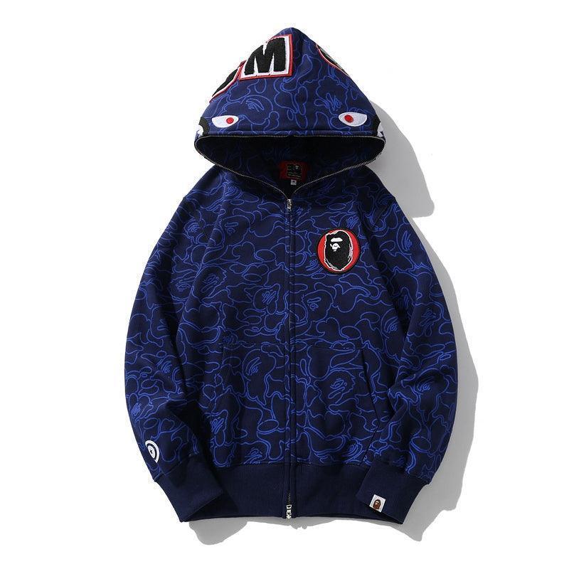BAPE Line Camo Shark Full Zip Hoodie A Bathing Ape 'Navy' Banlieue91