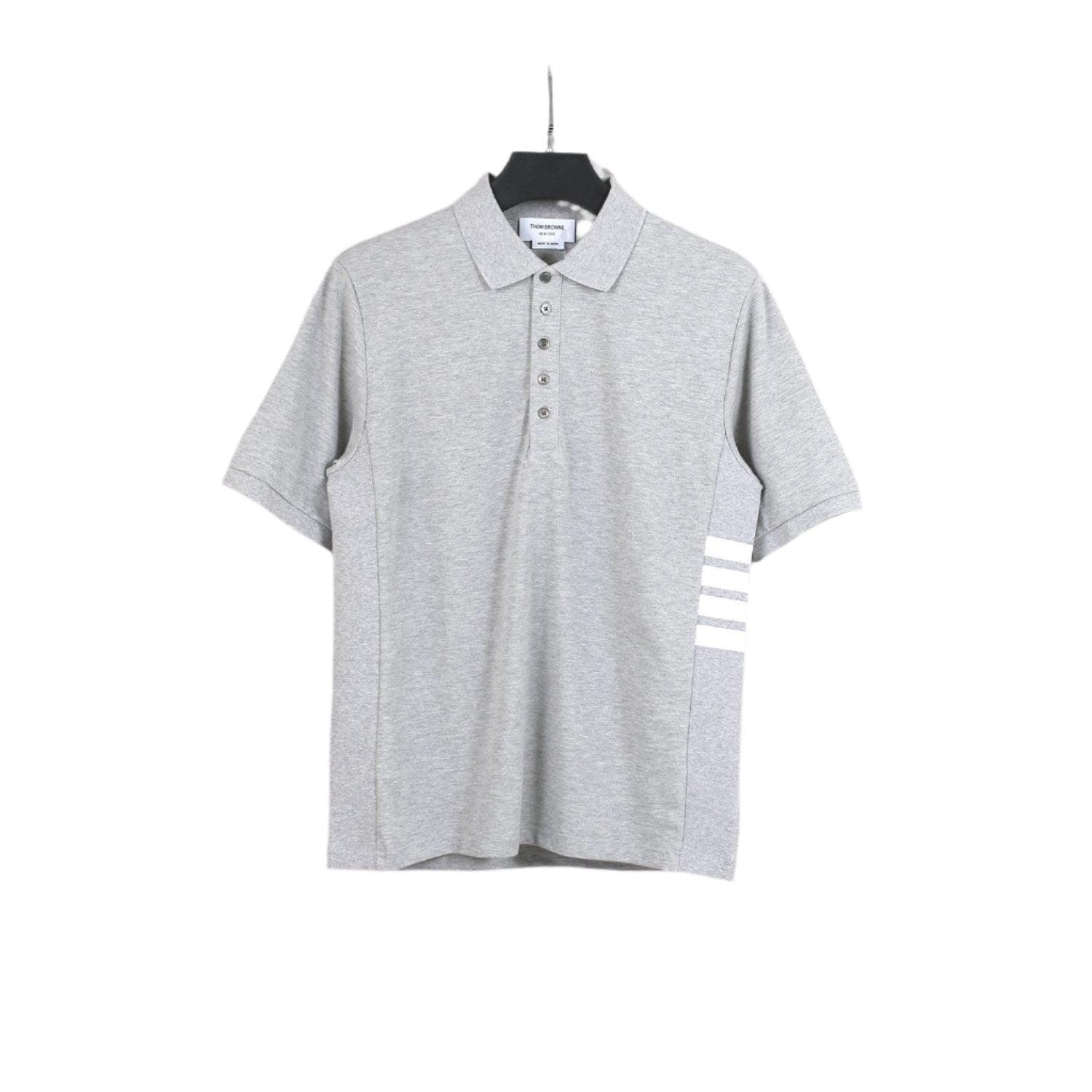 Thom Browne Grey T-Shirt with Collar Banlieue91