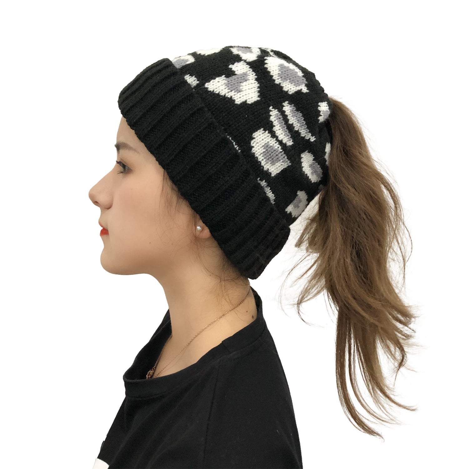 Autumn And Winter New Leopard Print Knitted Beanie FLIPSTYLEZLLC