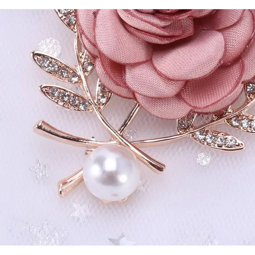Fabric Flower Lady Temperamental Pin Floral Brooch Set