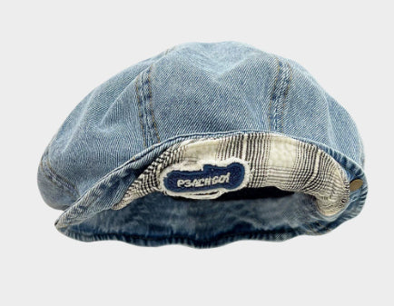 Double-Brim Turned-Up Denim Beret – Breathable Cotton Hat for Women FitiqueFit