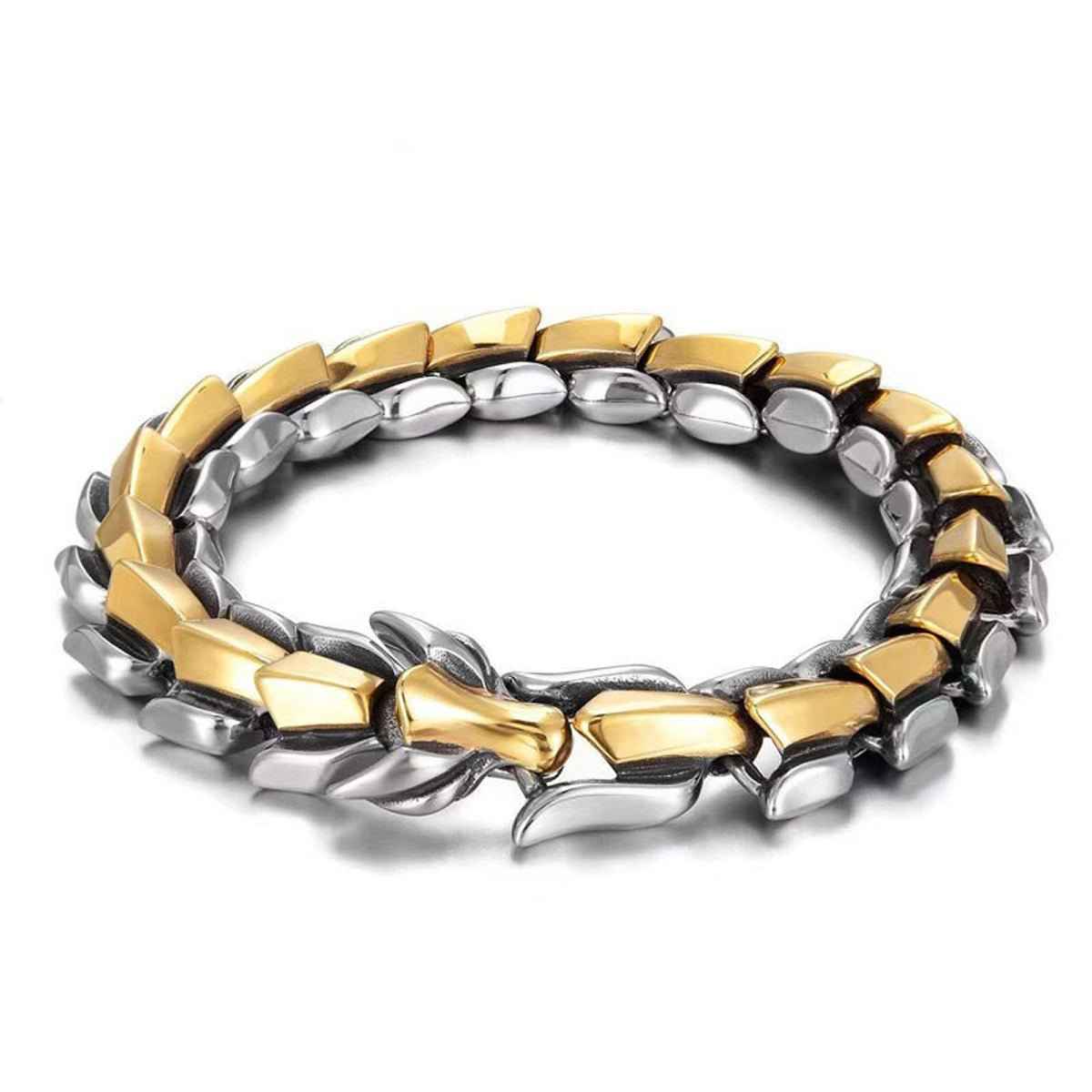 Mens Dragon Scale Bracelet Alloy Metal Symmetrical Wrist Bangle Dashing Nova