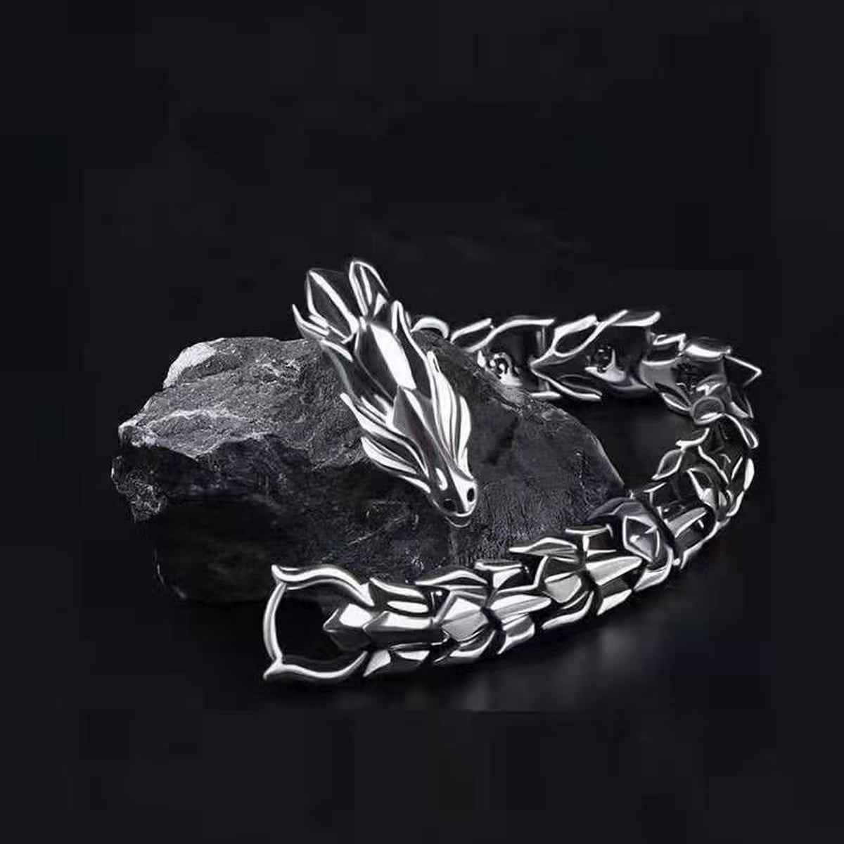 Mens Dragon Scale Bracelet Alloy Metal Symmetrical Wrist Bangle Dashing Nova